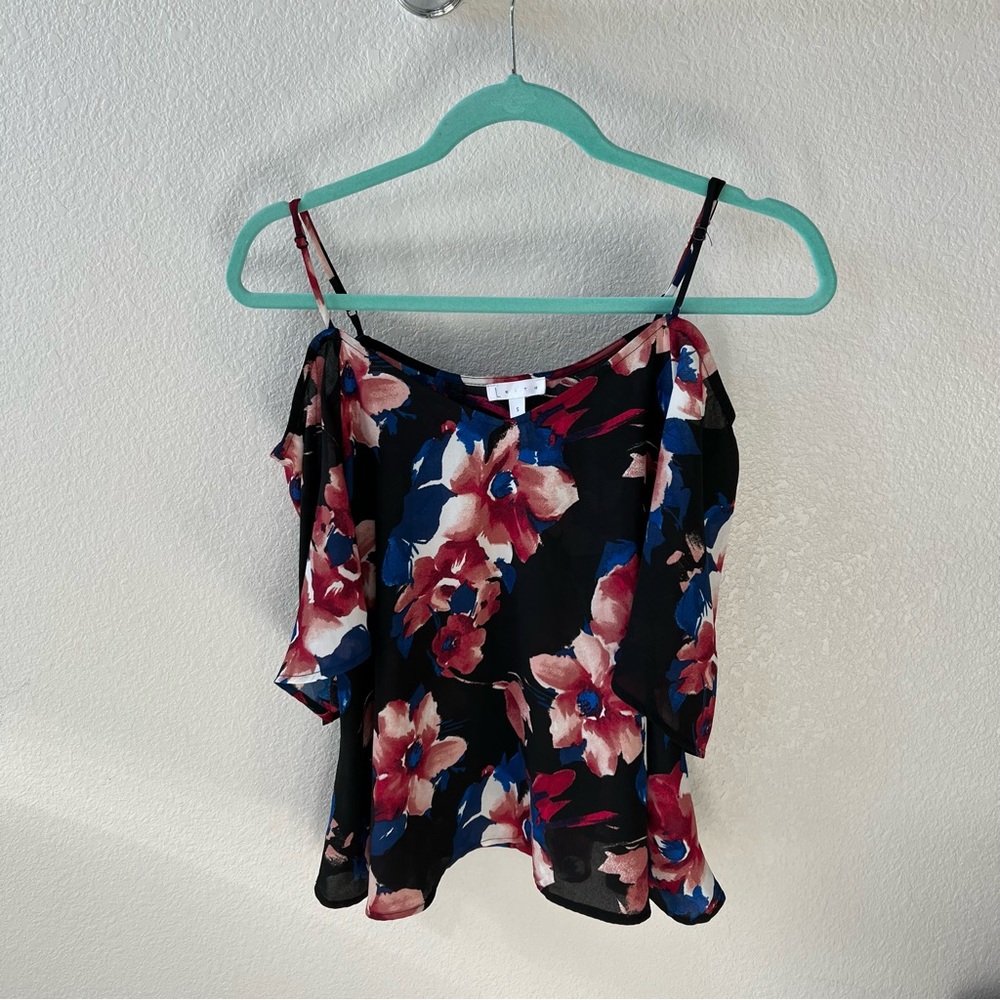 💗LEITH Cold Shoulder Floral Print Top - Picture 2 of 7